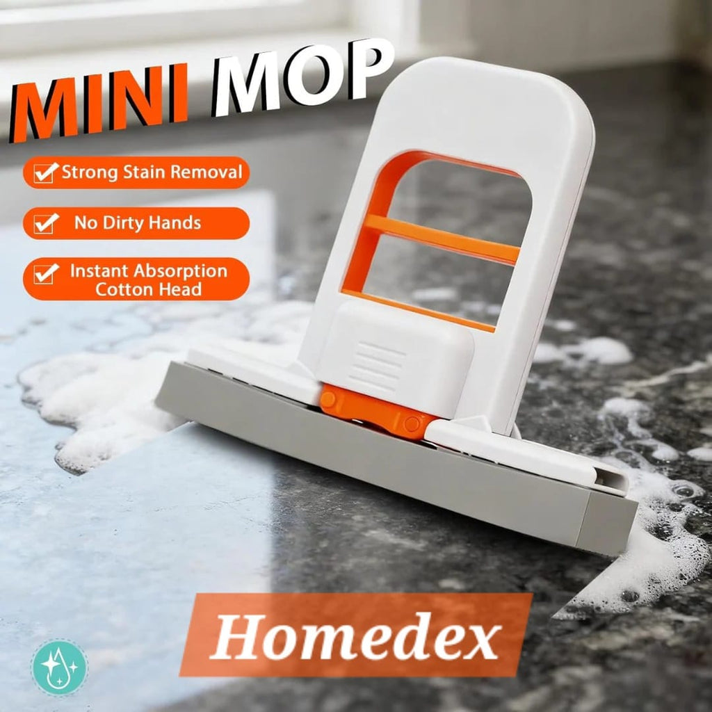 New One-Hand Press Mini Foldable Desktop Mop Self Wringing
