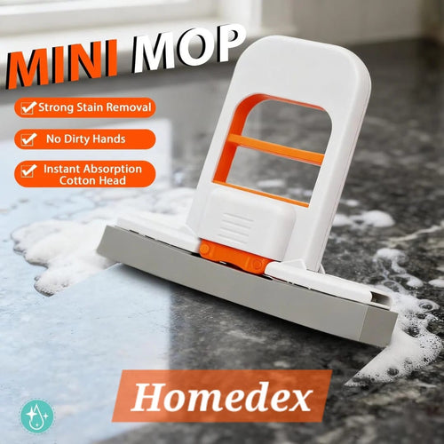 New One-Hand Press Mini Foldable Desktop Mop Self Wringing